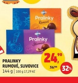 PRALINKY RUMOVÉ, SLIVOVICE
