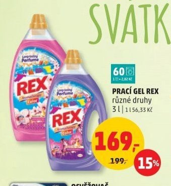 PRACÍ GEL REX různé druhy 3 l