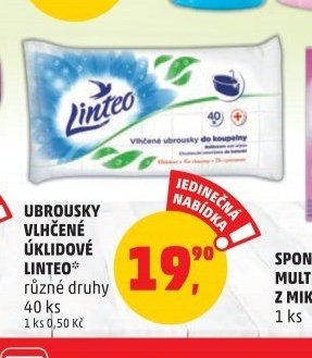 UBROUSKY VLHČENÉ ÚKLIDOVÉ LINTEO různé druhy 40 ks