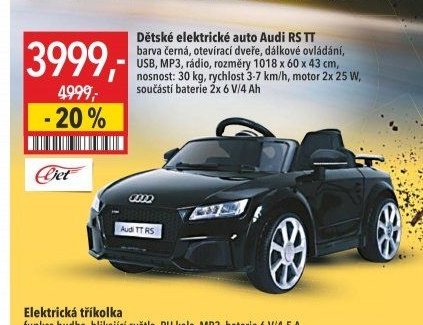 Dětské elektrické auto Audi RS TT