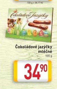 Čokoládové jazýčky mléčné