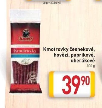 Kmotrovky česnekové, hovězí, paprikové, uherákové