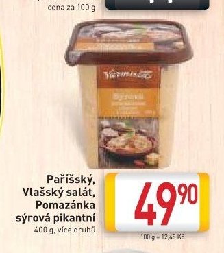 Pařížský, Vlašský salát, Pomazánka sýrová pikantní