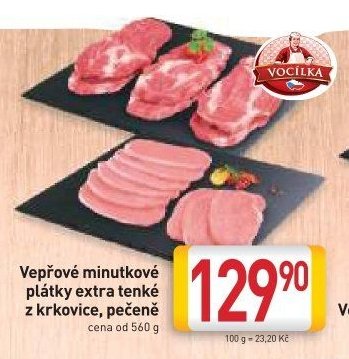 Vepřové minutkové plátky extra tenké z krkovice, pečeně