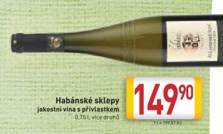 Habánské sklepy jakostní vína s přívlastkem
