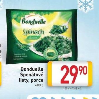 Bonduelle Špenátové listy, porce