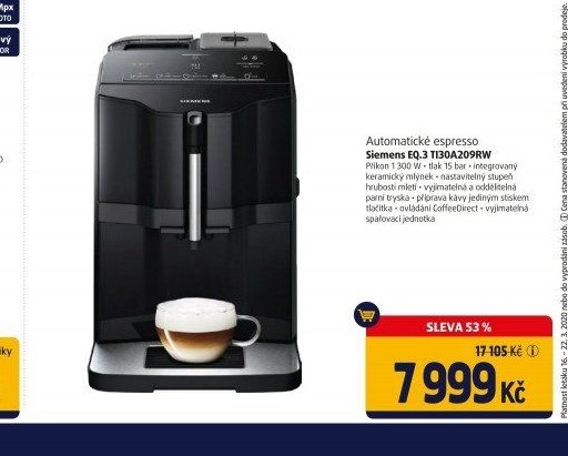 Automatické espresso Siemens EQ.3 TI30A209RW