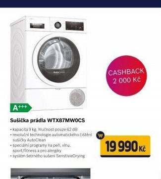 Sušička prádla WTX87MW0CS