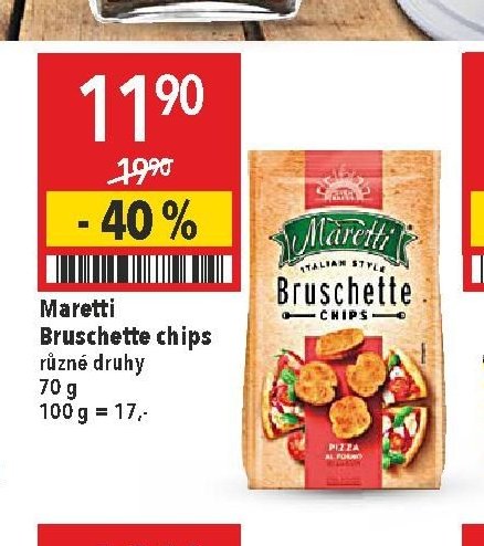 Maretti Bruschette chips různé druhy 70 g