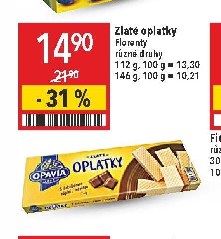 Zlaté oplatky Florenty různé druhy 112 g, 146 g