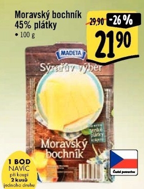 Sýr Moravský bochník 45% Madeta