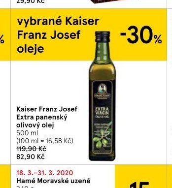 Kaiser Franz Josef Extra panenský olivový olej