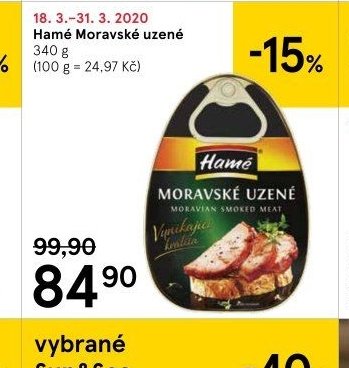 Hamé Moravské uzené