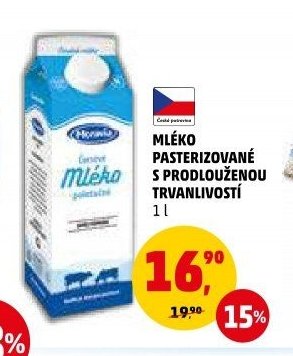 MLÉKO PASTERIZOVANÉ S PRODLOUŽENOU TRVANLIVOSTÍ 1 l