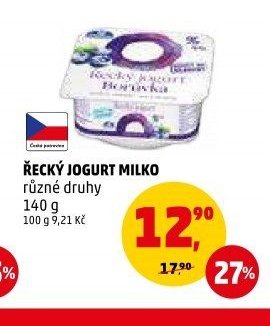 ŘECKÝ JOGURT MILKO různé druhy 140 g