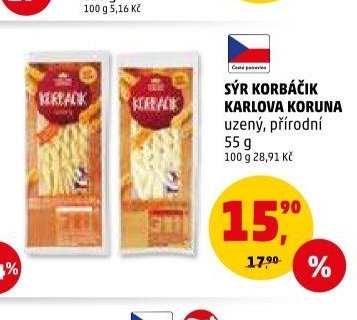 SÝR KORBÁČIK KARLOVA KORUNA