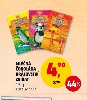 MLÉČNÁ ČOKOLÁDA KRÁLOVSTVÍ ZVÍŘAT