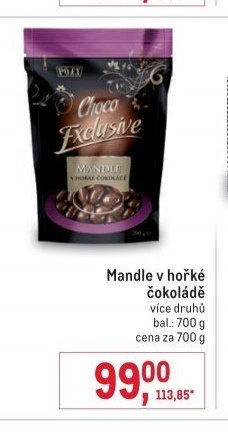 Mandle v hořké čokoládě