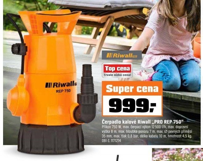 Čerpadlo kalové Riwall PRO REP 750