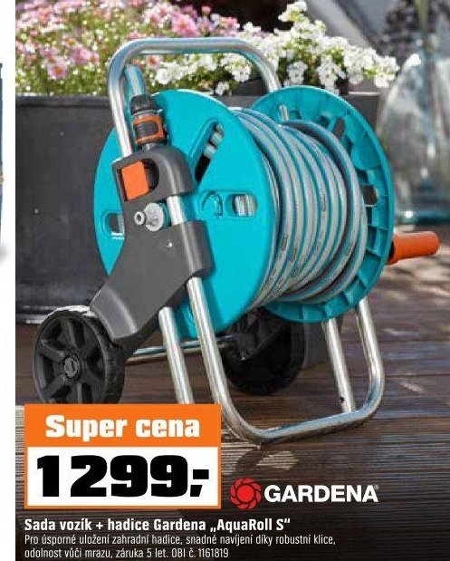 Sada vozík + hadice Gardena AquaRoll S