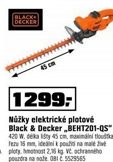 Aku nůžky na živý plot Black&amp