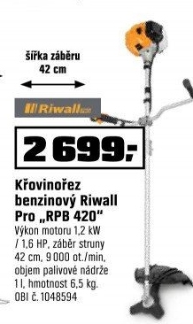 Křovinořez benzínový Riwall Pro RPB 420
