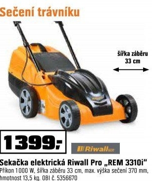 Rotační elektrická sekačka Riwall REM 3310i