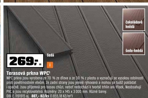 Terasové prkno WPC Kovalex