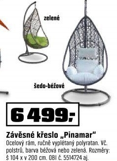 Závěsné houpací křeslo - vajíčko