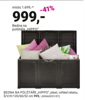 BEDNA NA POLŠTÁŘE „HIPPO“