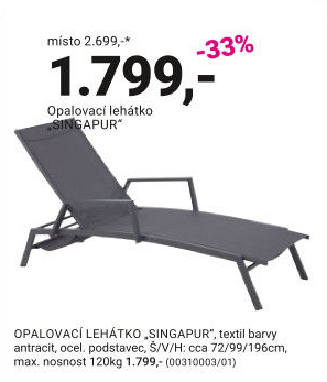 OPALOVACÍ LEHÁTKO „SINGAPUR“