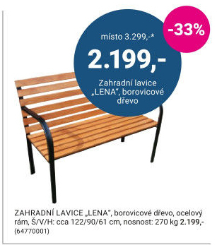 ZAHRADNÍ LAVICE „LENA“