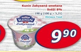 Zakysaná smetana svěží Kunín 8%