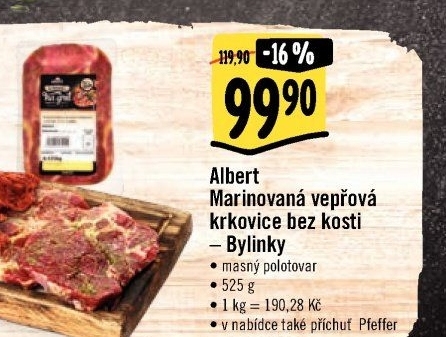 Vepřová krkovice marinovaná bez kosti Bylinky Od řezníka na gril Albert