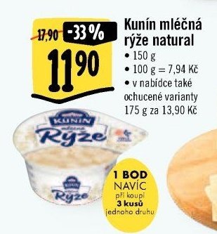Kunín mléčná rýže natural