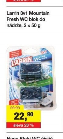 Larrin 3v1 Mountain Fresh WC blok do nádrže, 2 x 50 g