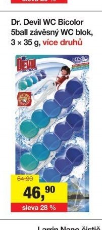 Dr. Devil WC Bicolor 5ball závěsný WC blok, 3 x 35 g