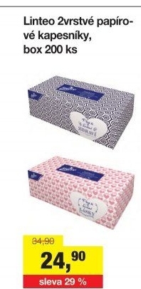 Papírové kapesníčky 2vrstvé Linteo - box