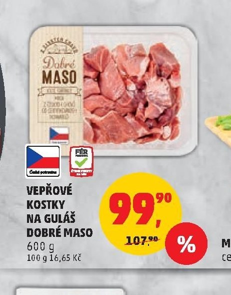 VEPŘOVÉ KOSTKY NA GULÁŠ DOBRÉ MASO