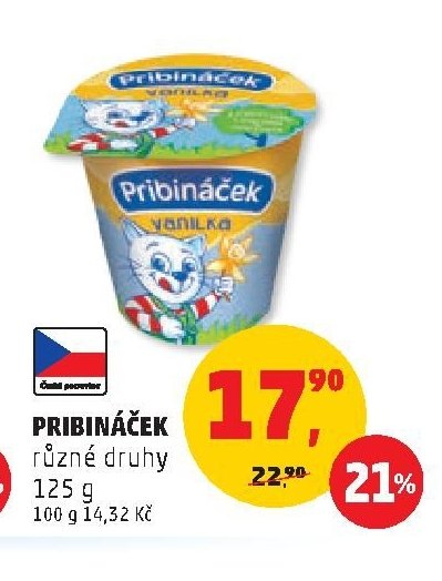 PRIBINÁČEK různé druhy 125 g