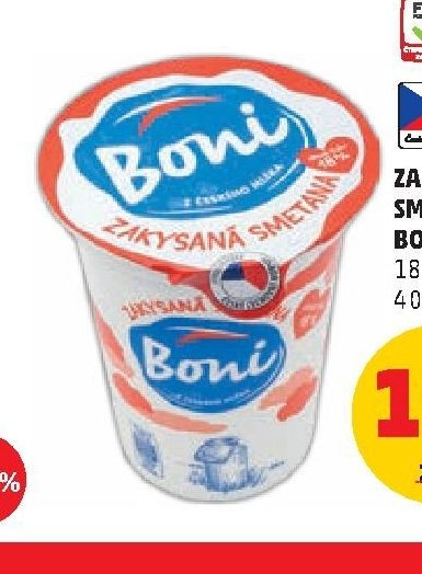 ZAKYSANÁ SMETANA BONI 18 % tuku 400 g