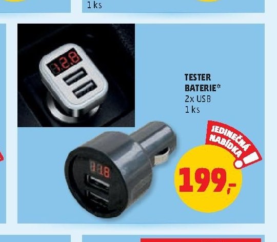 TESTER BATERIE 2x USB