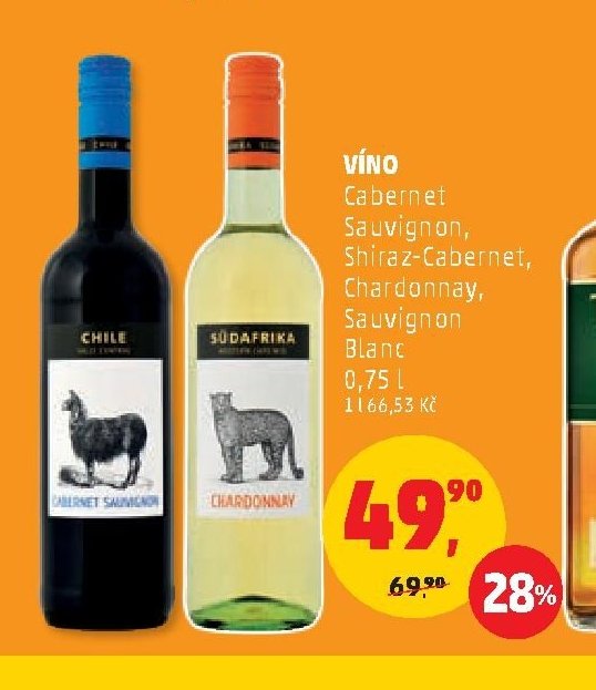 VÍNO CABERNET SAUVIGNON, CHARDONNAY