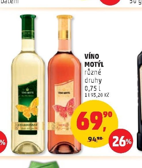 VÍNO MOTÝL různé druhy