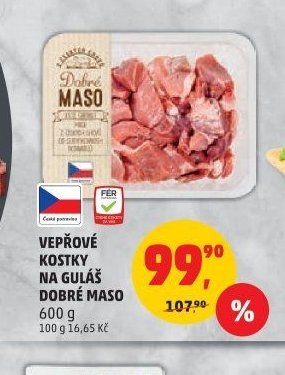 VEPŘOVÉ KOSTKY NA GULÁŠ DOBRÉ MASO