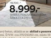 Skříň s posuvnými dveřmi, šířka cca 270 cm