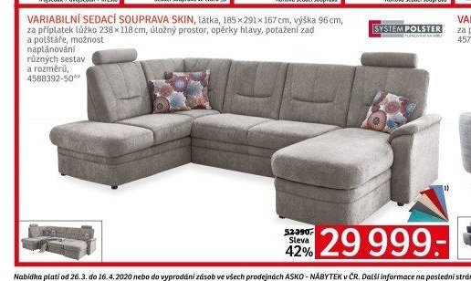VARIABILNÍ SEDACÍ SOUPRAVA SKIN - ASKO akcniletaky.com