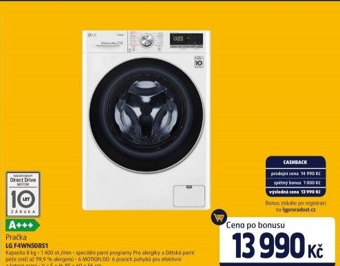 Pračka LG F4WN508S1