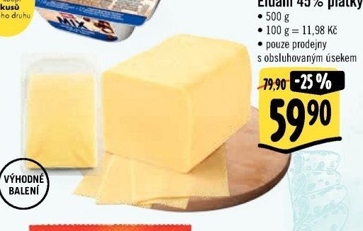Eidam 45% plátky