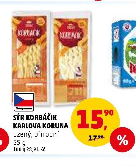 Sýr Korbáčik Karlova Koruna
